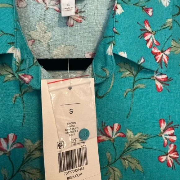 Crown & Ivy Teal Floral Midi Dress new with tag - Picture 2 of 4